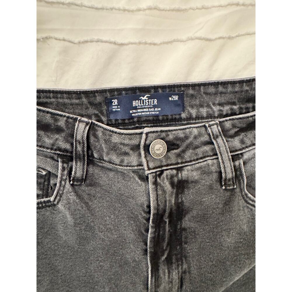 Hollister Dad Jeans Women's 2R W26R Black Distressed Y2K Grunge Skater Baddie - Picture 8 of 16